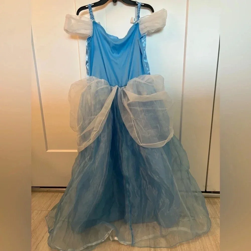 Disney Princess Girl’s Cinderella Costume Dress Sequins Blue Size 7/8
